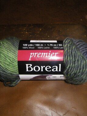 1 Skein Premier Yarns Boreal 100% Wool Color Bilberry 109 yds.
